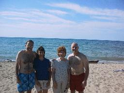 Ernie, Dale, Kathy, & Buzzy at Lake Huron
